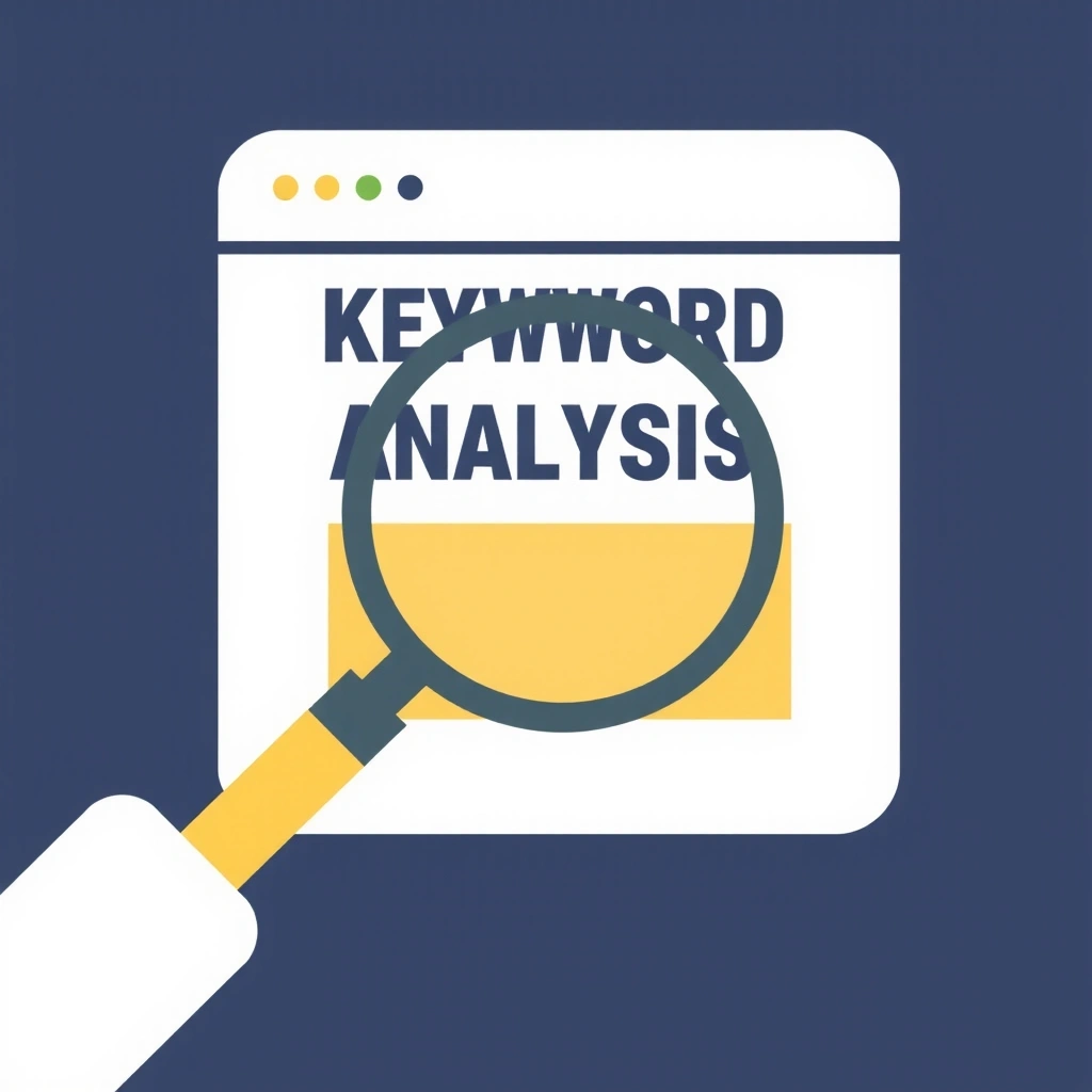 Ikona lupy a klíčových slov symbolizující analýzu klíčových slov