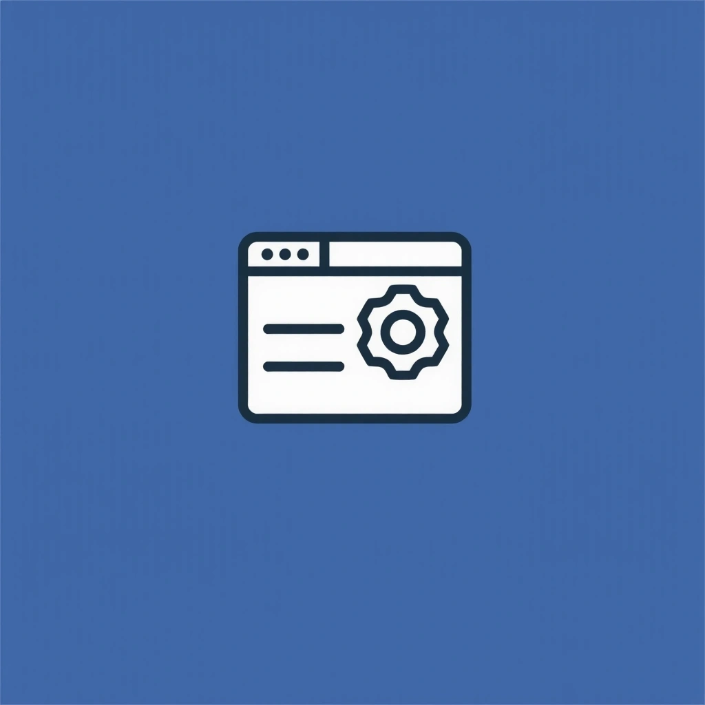 Ikona webové stránky s ozubeným kolem symbolizující on-page optimalizaci