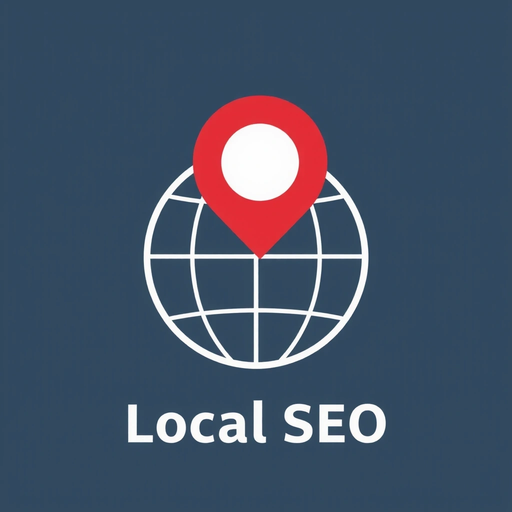 Ikona mapové značky a glóbu symbolizující lokální SEO