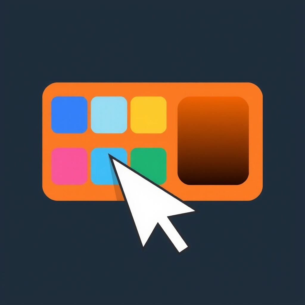 Ikona palety barev a kurzoru myši